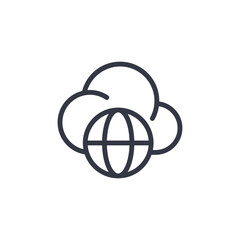 Aufkleber - global cloud icon symbol vector sign isolated on white background illustration for graphic and web design
