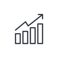 Aufkleber - graph icon symbol vector sign isolated on white background illustration for graphic and web design