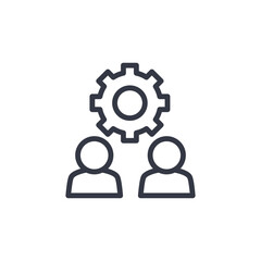 Poster - teamwork icon symbol vector sign isolated on white background illustration for graphic and web design