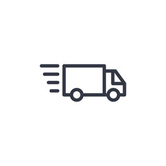 Poster - truck delivery icon symbol vector sign isolated on white background illustration for graphic and web design