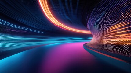 Poster - Colorful Abstract Light Trail Background For Modern Design and Creative Projects