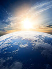 Poster - Breathtaking View of Earth from Space with Glorious Sunrise Horizon : Generative AI