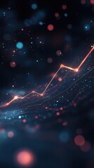 Poster - Abstract Digital Graph with Bright Points and Lines Representing Growth and Data Visualization