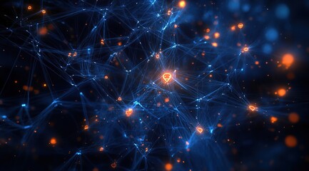 Poster - Exploring the Intricate Network: Connections, Nodes, and Data Visualization in Abstract Digital Space