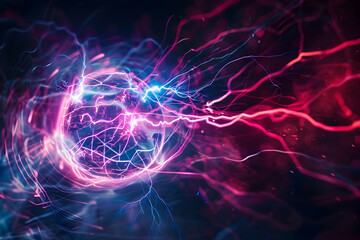 Poster - Abstract representation of electric energy with vibrant colors and dynamic movement