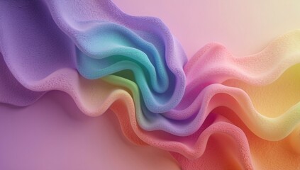 Wall Mural - Abstract Pastel Rainbow Fabric Wave Texture Background