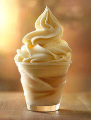 Aufkleber - Refreshing Vanilla Soft Serve Ice Cream Perfect Summer Treat : Generative AI