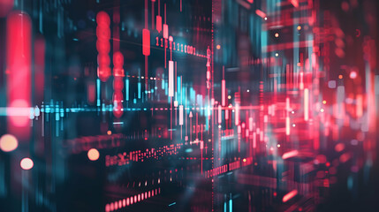 Poster - Abstract digital visualization of data streams and analytics, showcasing vibrant colors and patterns