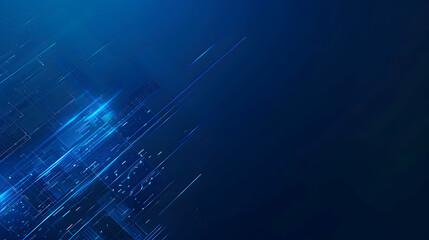 Poster - Abstract digital background with blue lines and shapes creating a sense of motion and depth