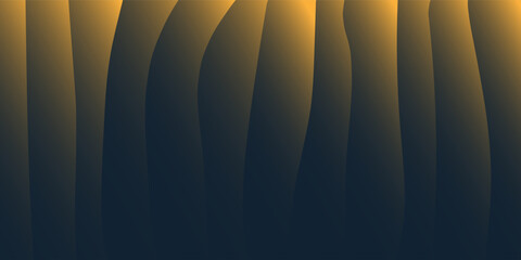 Poster - Abstract gradient design with 3d effect, smooth yellow, orange and black curved shapes creating a serene and modern visual effect. Perfect for backgrounds, graphic design, and digital art projects.