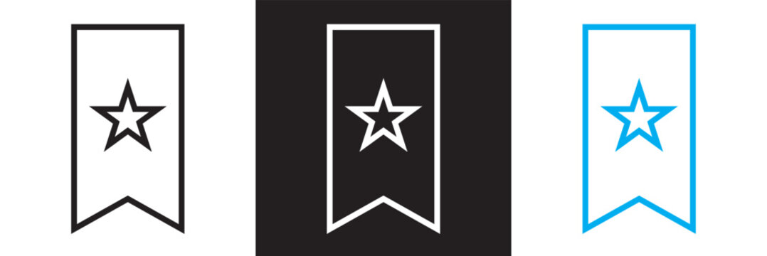 Bookmark icon. Isolated on white and black background. Vector illustration. EPS 10