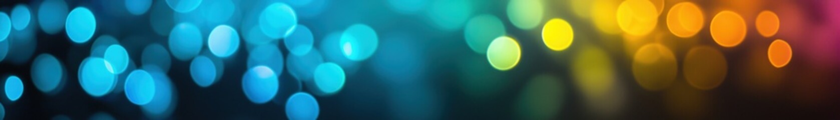 Poster - Colorful Bokeh Background with Blue, Green, Yellow and Orange Lights