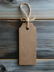 Poster - Rustic Brown Tag on Graphic Wooden Texture for Design and Labeling Concepts : Generative AI