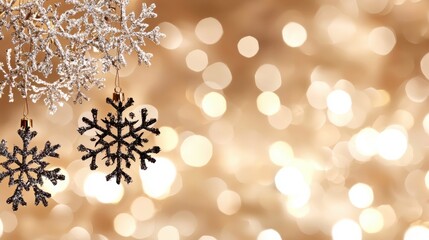 Poster - Sparkling Snowflakes and Festive Bokeh in Winter Wonderland