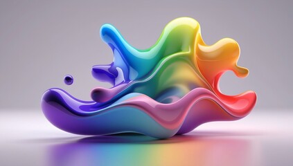 Wall Mural - Vibrant Rainbow Paint Splash Abstract Background