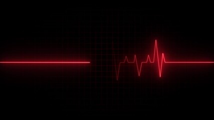 cardiogram line icon animation. seamless loop motion animated motion. heartbeat rate video.