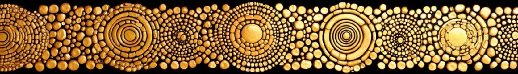 Aufkleber - Abstract golden circular patterns with intricate designs on black background
