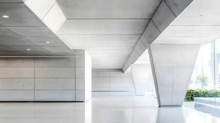 Aufkleber - Modern Architectural Design of Spacious Minimalist Concrete Interior : Generative AI