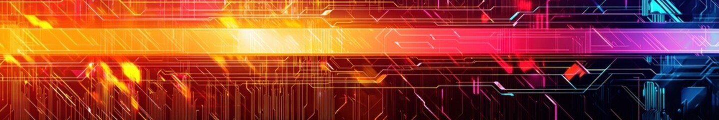 Poster - Abstract Digital Background with Colorful Light and Geometric Lines