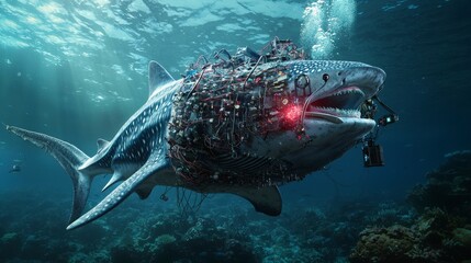 Poster - Exploring whale sharks underwater photography and marine research on coral reefs and conservation