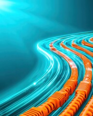 Aufkleber - High Speed Data Transfer Network Cables Abstract Background Digital Technology Concept