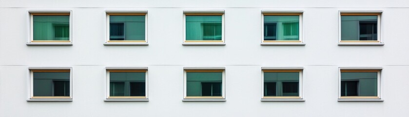 Poster - Modern Building Facade with Rectangular Windows and Clean Lines