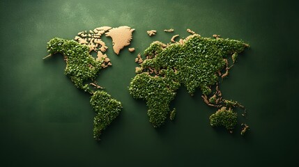 Poster - lush green world map formed by dense forests highlighting the critical importance of global forest c
