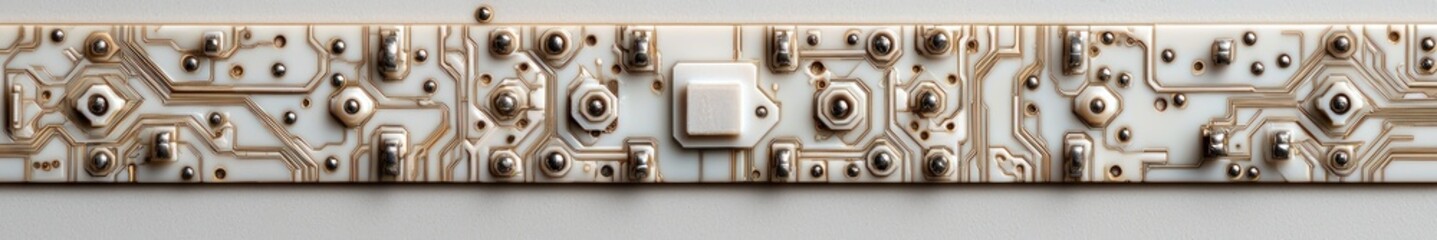 Fototapete - Abstract Close-Up of Circuit Board with Intricate Pathways and Components