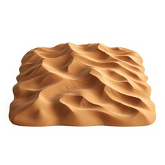 beige sand dune formation isolated on white