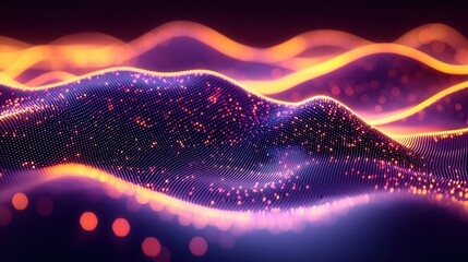 Poster - Stunning computergenerated image illustrating a surreal wave with abstract elements