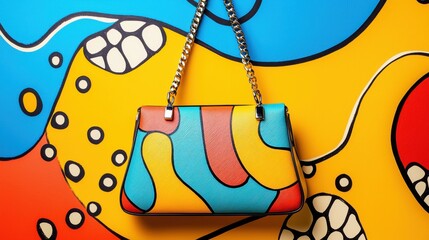 Poster - Vibrant and Stylish Fashion Accessory with Abstract Geometric Patterns and Bold Colors