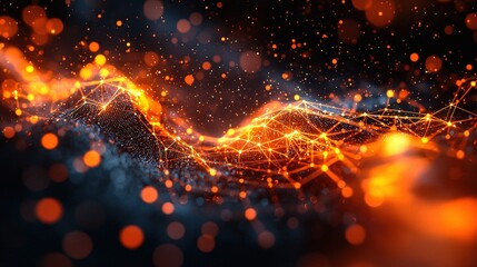 Poster - Abstract motion blur of bright orange lights creating a dynamic and energetic atmosphere