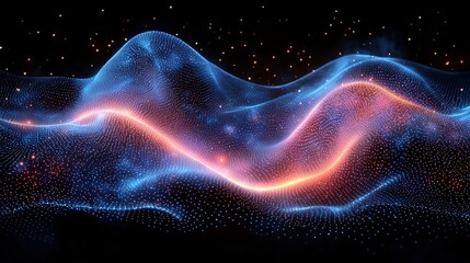 Poster - A captivating wave of light flowing gracefully through space creating a dreamy atmosphere of color
