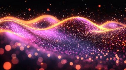 Poster - A mesmerizing wave of light flowing across a dark background creating a beautiful visual effect