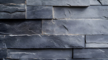 Poster - Slate Stone Wall Background with Natural Texture and Pattern Details : Generative AI