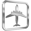 © Professor Guru - Airplane 3D icon with silver metallic effect