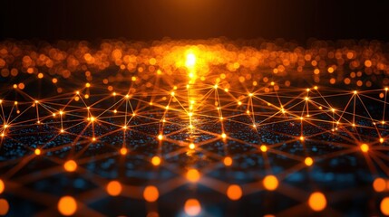 Poster - A mesmerizing glowing background in orange and blue creating a vibrant and engaging visual scene