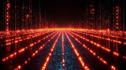 Poster - Mysterious dark room bathed in striking red lights creating a dramatic and intense ambiance