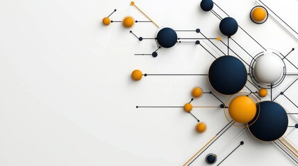 Poster - Abstract Interconnected Spheres and Geometric Composition