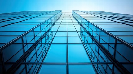 Poster - Impressive tall skyscraper with numerous reaching for the sky in an urban setting