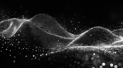 Poster - Unique black and white background with dot patterns creating a striking contrast and visual interest