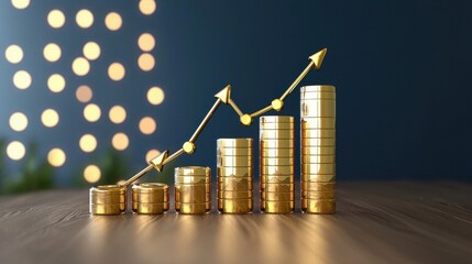 Poster - Upward Trending Financial Growth and Business Development with Arrow Infographic