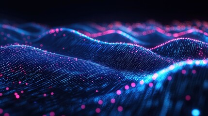 Poster - Mesmerizing wave of light flowing smoothly to create a dreamlike visual experience in motion