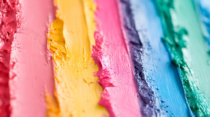 Poster - Vibrant Textured Abstract Painting with Layered Colorful Strokes : Generative AI