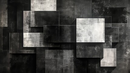 Poster - Abstract artwork with black, gray, and white colors. Space is available for presentations, posters, or business flyers.