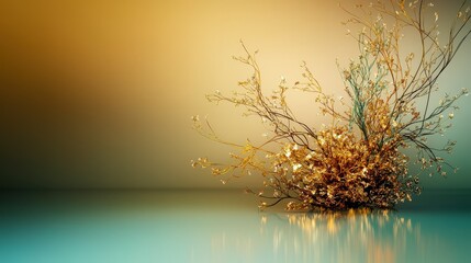 Aufkleber - Delicate symmetrical floral mound serene studio setting artistic photography calm atmosphere close-up view