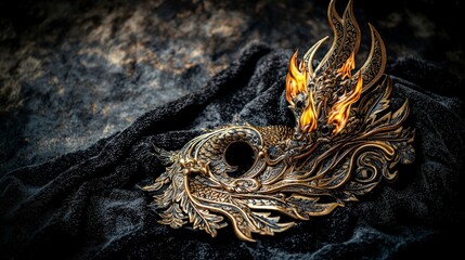 Poster - Thai kanok flame motif artwork thailand decorative art luxurious setting close-up cultural significance