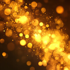 Poster - Golden Sparkles: Abstract background of swirling golden sparkles and bokeh lights, creating a magical and celebratory atmosphere.