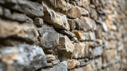 Poster - Closeup of Textured Rock Wall with Natural Stone Arrangement : Generative AI