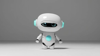 Aufkleber - Humanoid android robot displaying range of emotions and dynamic gestures against clean white background, conveying expressive communication through fluid and nuanced movements